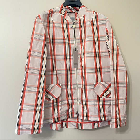 Cinzia Rocca | NWT Orange Plaid Rain Jacket Coat Size 14 - Picture 3 of 10